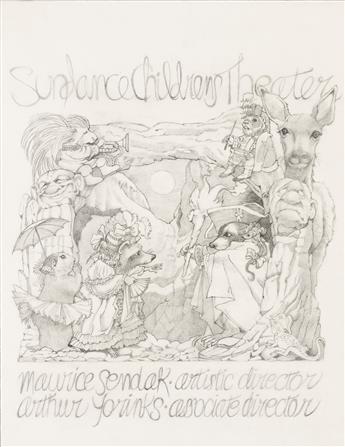 MAURICE SENDAK (1928 - 2012) Sundance Childrens Theater poster preliminary sketch.